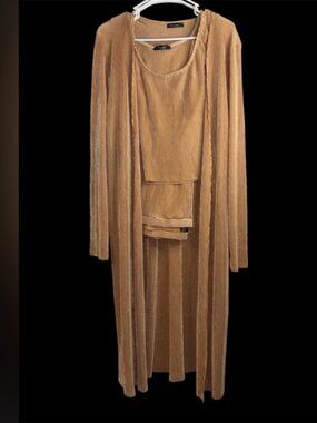 Story Teller Champagne 3 pc Women's Pantsuit Size 3X #321